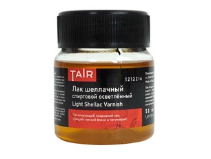 Лак шеллачный осветленный спиртовой, "TAIR", банка 50 мл