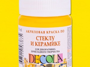 Желтая светлая, акрил по стеклу и керамике "Decola" банка 50 мл