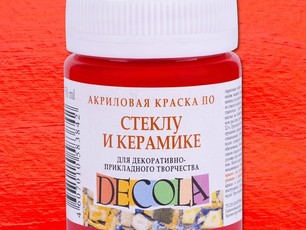Красная, акрил по стеклу и керамике "Decola" банка 50 мл